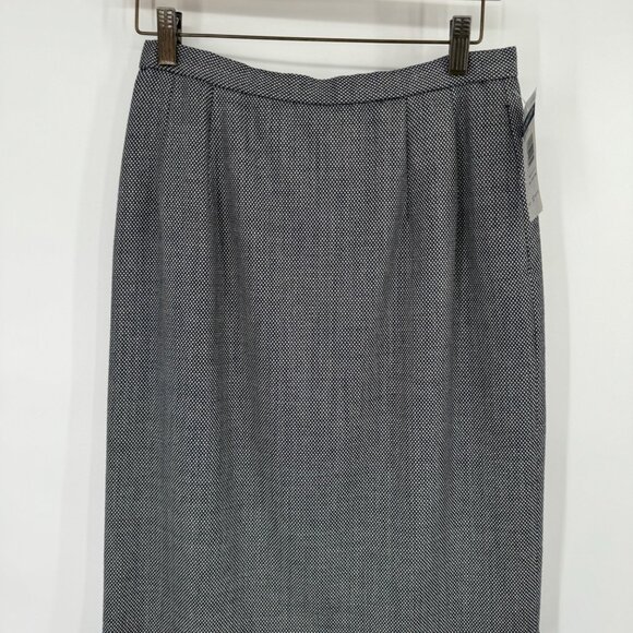 Pendleton Petite seasonless Wool Pencil Skirt navy blue pattern USA Size 10Pnew - Picture 9 of 10